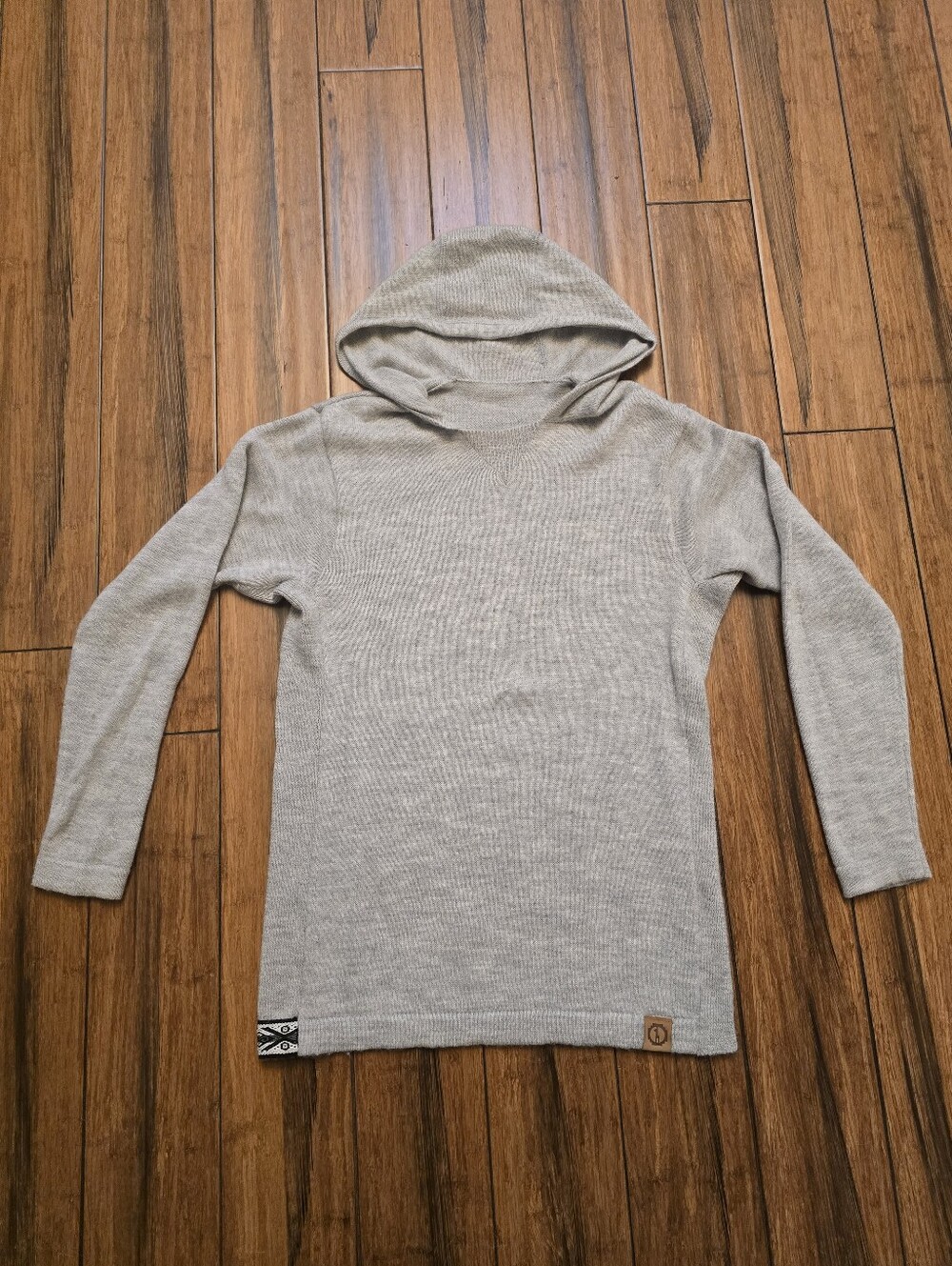 Paka Hooded Knit Sweater in Light Gray